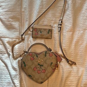 Coach heart purse and mini wallet